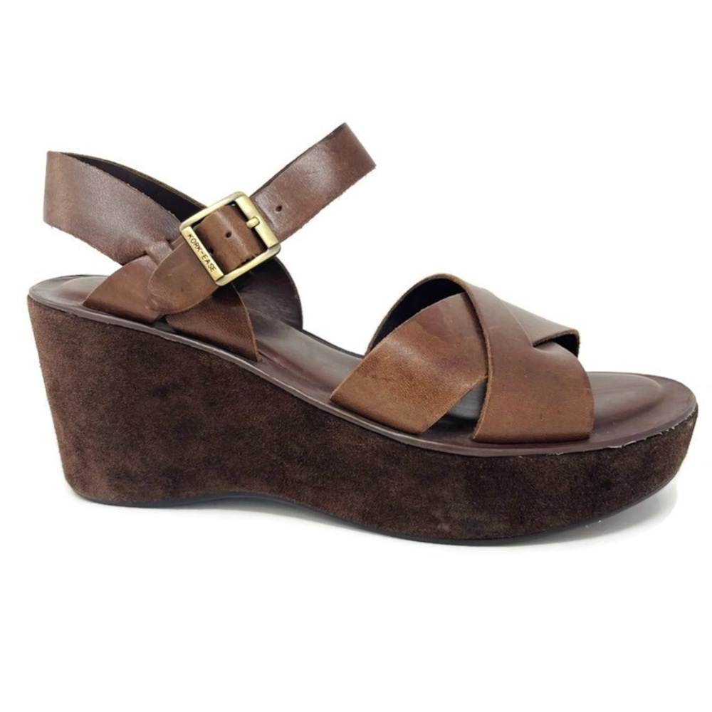 Kork-Ease Ava Suede & Leather‎ Platform Sandal Chocolate Brown, Women's Size 9